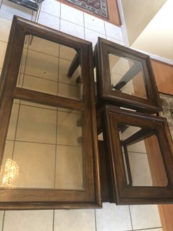 Coffee and 2 glass end tables