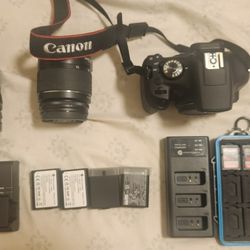 Canon Rebel T7 DSLR Camera Bundle – 2 Lenses + Extras (Great Condition)