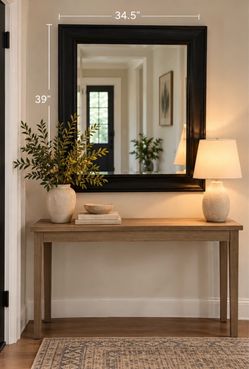 Black Framed Wall Mirror 34.5" x 39"
