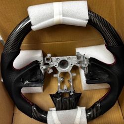 Real Carbon Fiber Steering Wheel Replacement for Infiniti Q50 13-17
