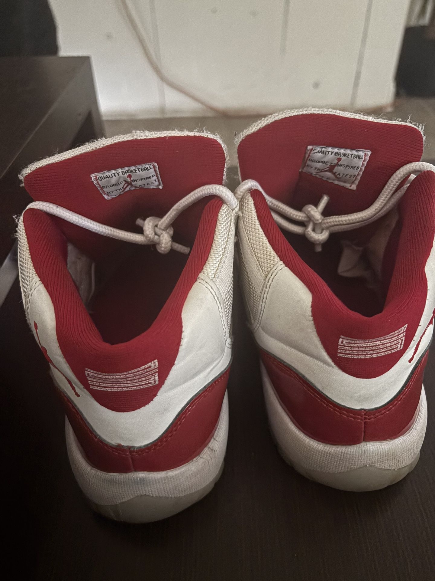 Cherry Jordan 11s Red And White