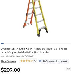 Ladder Werner Multi purpose 375 LbLadder Lean Safe X5