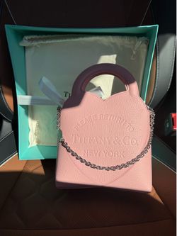 Tiffany & Co. Pink Pebbled Leather Heart Handle Bag