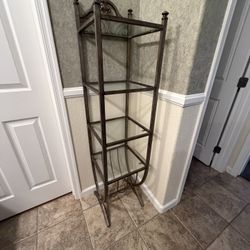 Ornate Metal & Glass Display Shelf