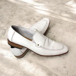 White Leather Statement Loafers – Men’s Size U.S. 10 (UK43)