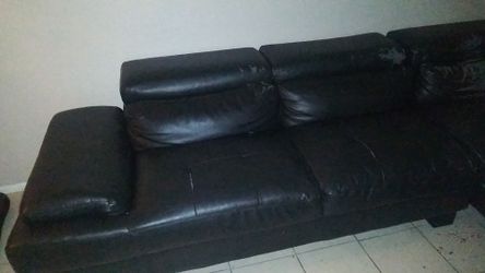 Black leather L section
