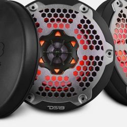 DS18 NXL-6M/BK 6.5" Marine Speakers with Integrated RGB LED Lights 2-Way 300 Wat