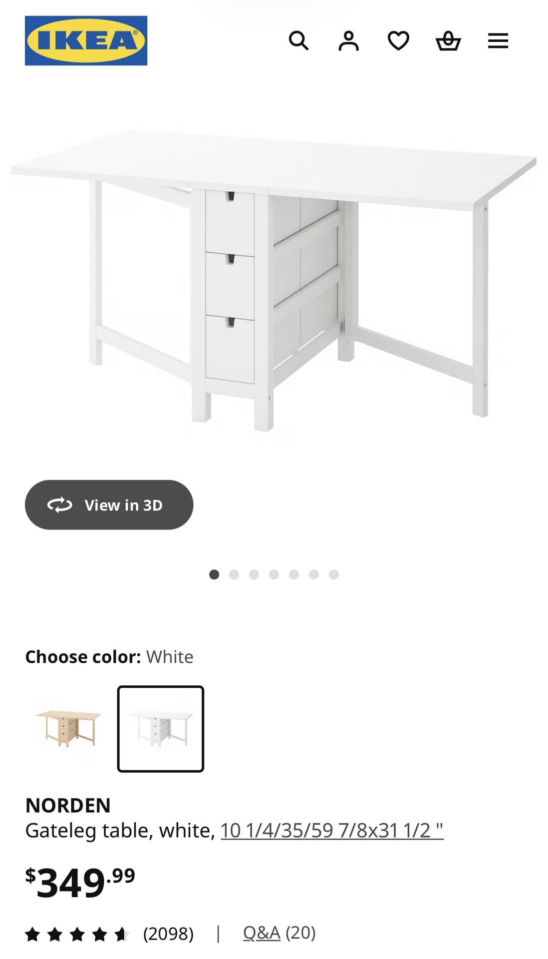 ‼️ IKEA NORDEN Table With 2 Chairs • Like New • Assembled