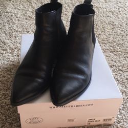 Steve Madden Leather Boots Size 10 