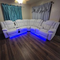 Seccional Reclinable Led Electrico 