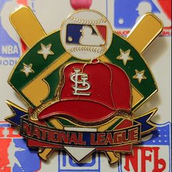 St. Louis Cardinals Vintage (1998) "3D CROSSED BATS" Lapel/Hat/Tie Pin By Peter David (New On Card) EXTREMELY RARE!💣💥Please Read Description.