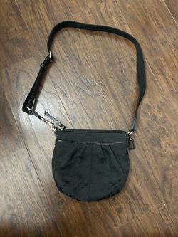 Vintage Coach Signature Black Monogram Crossbody Bag With Adjustable Strap
