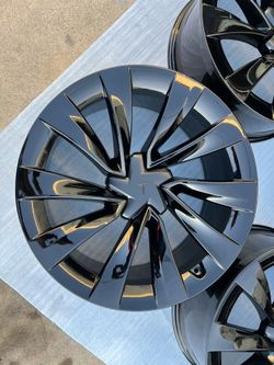 New Tesla Model Y Rims 20” OEM Factory Wheels Rines Nuevos New Gloss Black Powder Coated ( Exchange Available )( Cambio Disponible ) 
