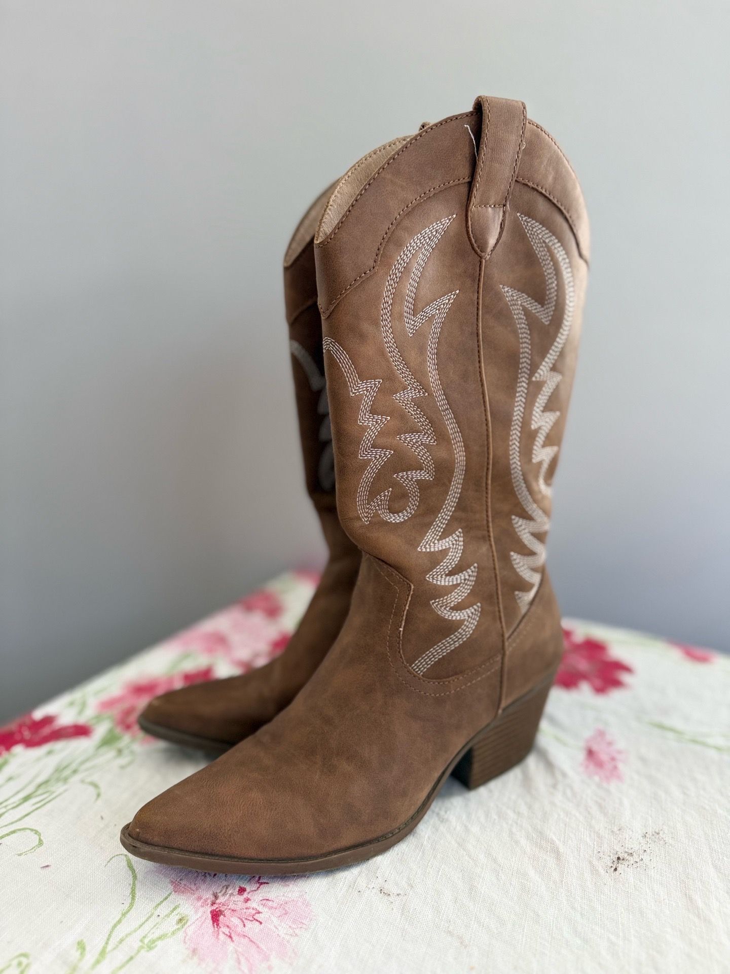 Indigo Rd. Ralleycat-R Western Brown Mid-Calf Pointed Toe Cowboy Women’s Boots 8