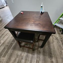 Farmhouse Destress Espresso Dining Room Table And Stools 