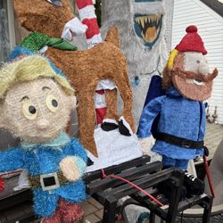 Rudolph , Cornelius , Abominable Snowman , Dentist Elf Christmas Light Up Decorations 