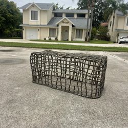 Four Hands Marlow Zander Outdoor Bench – Sculptural Designer Iron Bench