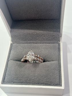  IGI Certified 14KT RG 2.10CT Lab Diamond Wedding Set