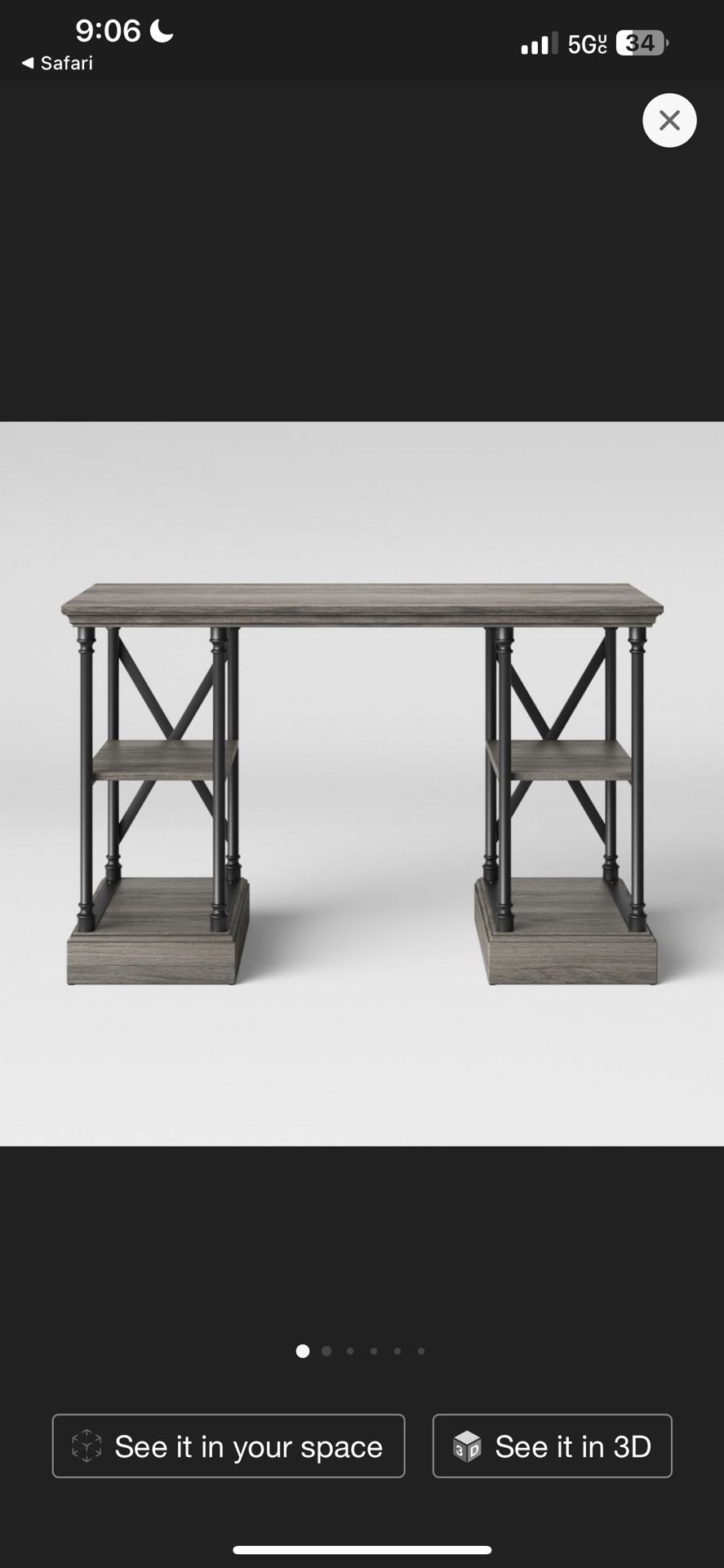 Threshold Conway Wood Writing Desk With Storage