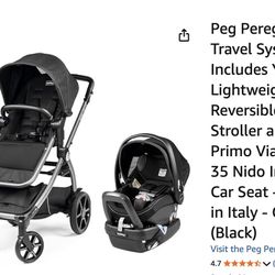 Peg Perego Ypsi Travel System: Convertible Infant/Toddler Stroller + Infant Car Seat