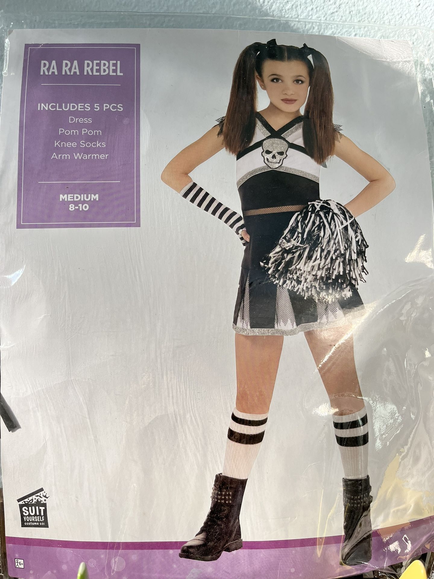 Ra Ra Rebel Zombie Cheerleader Costume Size 8-10 Medium Girls