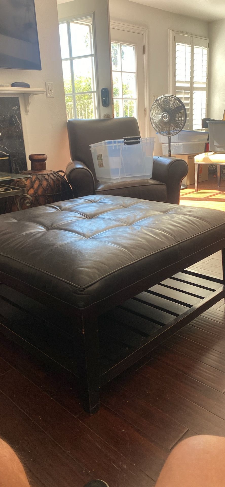 Leather Ottoman- Coffee Table
