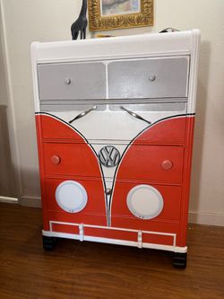 Custom Volkswagen Bus Dresser – Working Headlights!