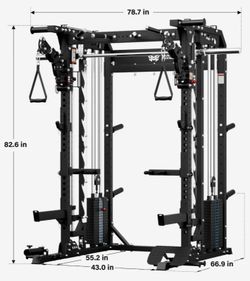 IN STOCK! Major Fitness B52 PRO EVO Squat Rack Power Cage Functional Trainer with Smith Machine