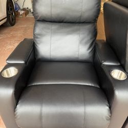 2 Like New Black Home Theater Recliners 