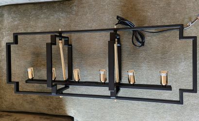 Chandelier Black & Gold 6-Light New in Box