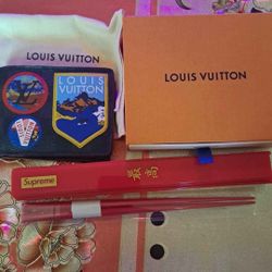 Louis Vuitton Damier Graphite Wallet and Supreme Chopsticks