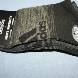 6 PR MENS ADIDAS SUPERLITE NO SHOW SOCKS SHOE SIZE 6-12 #(contact info removed)A GRAYS-BLK