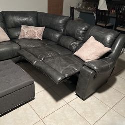 Grey Sectional Recliner