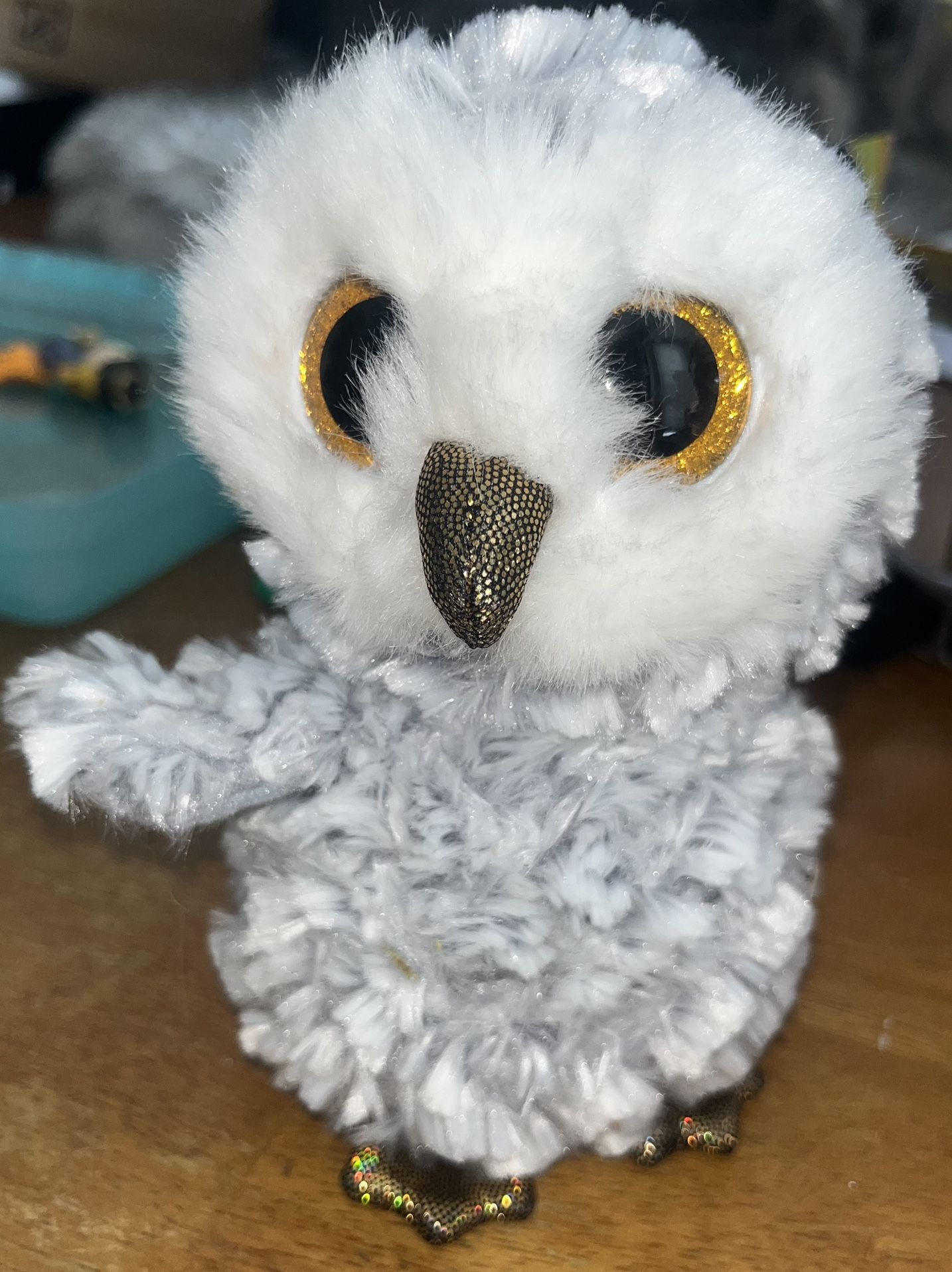 TY Beanie Boos OWLETTE the Owl Plush Toy With Glitter Eyes