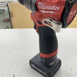 $130 Milwaukee 3404-20 & 48-11-2450 1/2” M12 Brushless Hammer Drill Driver W Battery 