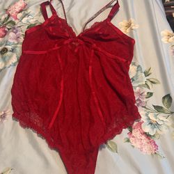 Torrid Red Lace Bodysuit Size 0 (12-14)