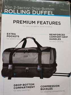 Maleta de viaje  con Ruedas/ 30 in 2-Section  Drop-Bottom Rolling Duffel