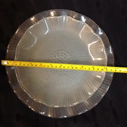 2 Thick Frosted Flower Plates