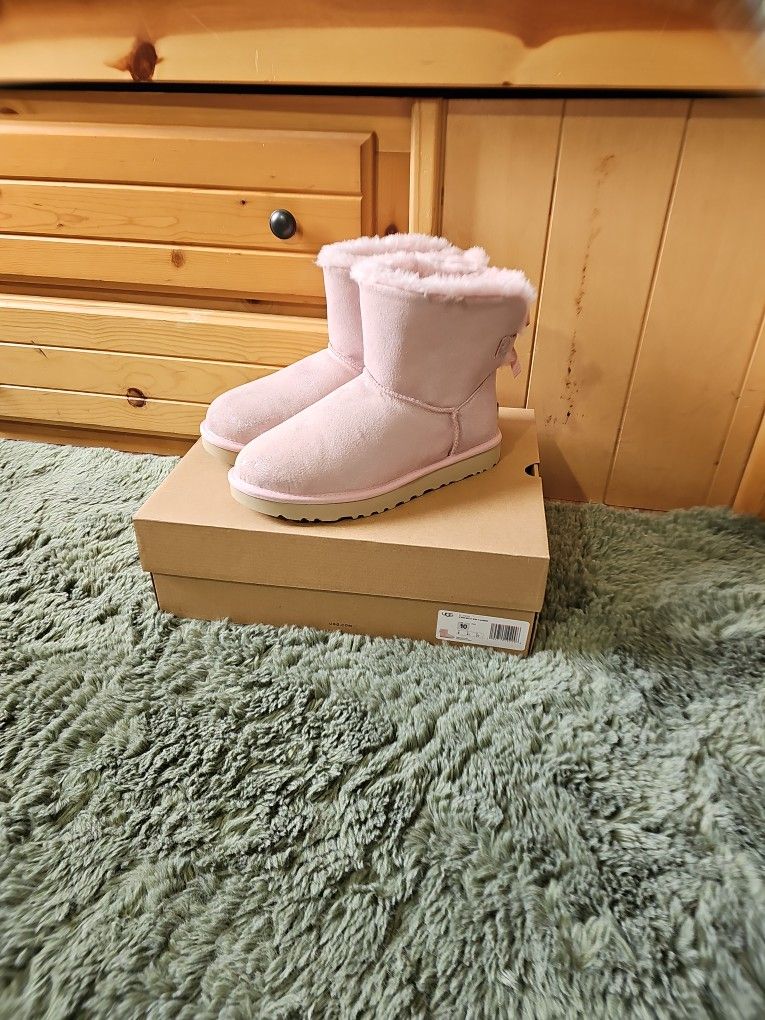 Mini Bailey Bow Shimmer Pink UGGs