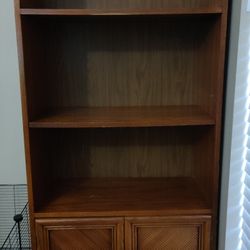 Real Wood Bookcase Book Shelf with Cabinet 