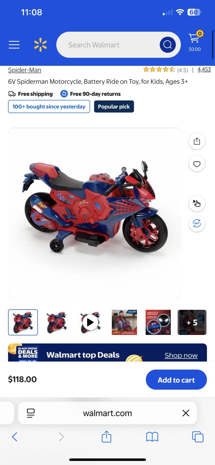 Spiderman Kids Ride On Motorcycle