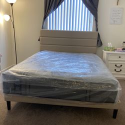 NEW $1,100 Sealy Queen Mattress w/ gel memory foam AND $100 Mattress Protector