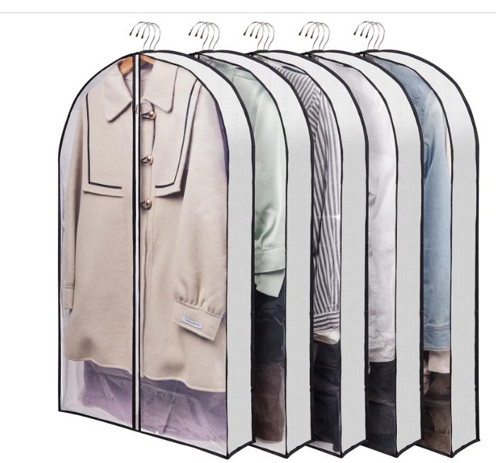 New 40" Garment Bags for Travel, Suits Bag with 4" Gusset for Hanging Clothes