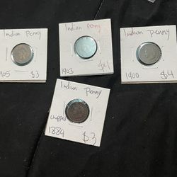 Lot Of 4 Indian Pennys
