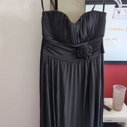 Strapless Black Long Party Dress