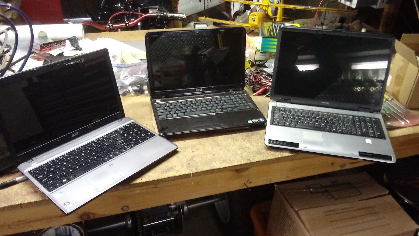 3 laptop computer, Toshiba, Dell, Acer $45 all firm