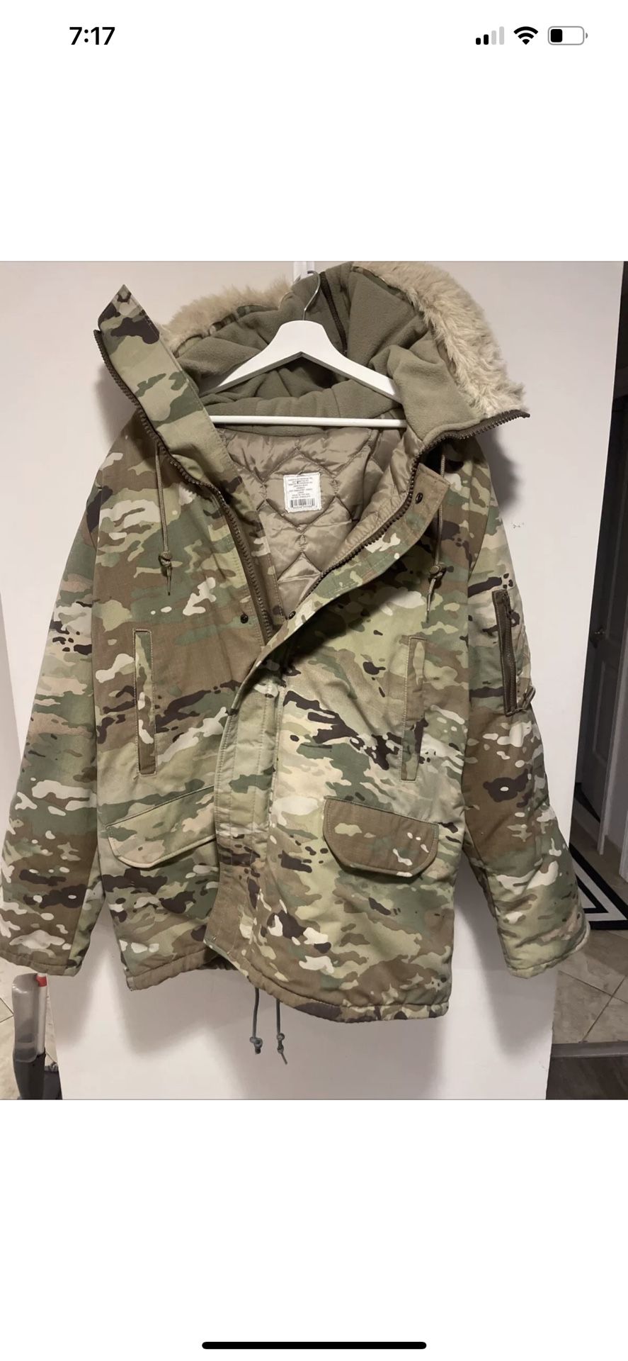 Dakota Outerwear Fur-Lined Hood OCP Parka Multicam Large MADE IN USA 4308SCO