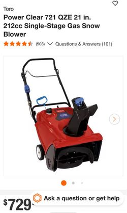 Power Clear 721 QZE 21 in. 212cc Single-Stage Gas Snow Blower