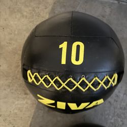 10 Lbs ZIVA Soft Wall Ball – Highly Durable Weighted Exercise Medicine Slam Ball for Strength and Workout 