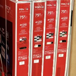 75 TV TCL smart 4K HDTV inbox $55 down on Financing free delivery six month warranty